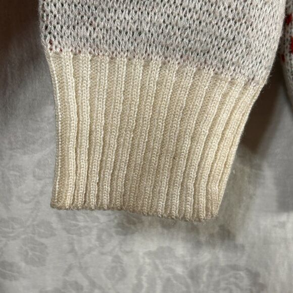 Vintage 1980’s Sweater Medium Off White Sparkle Fans Regency Collection Sequin - Picture 2 of 16